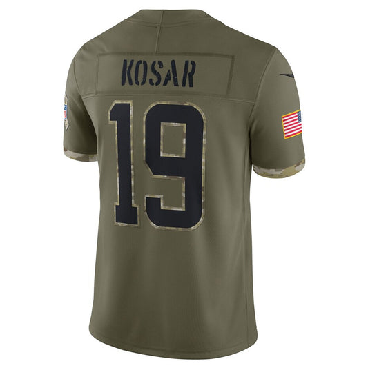 C.Browns #19 Bernie Kosar Player Salute To Service Limited Olive Football Jerseys