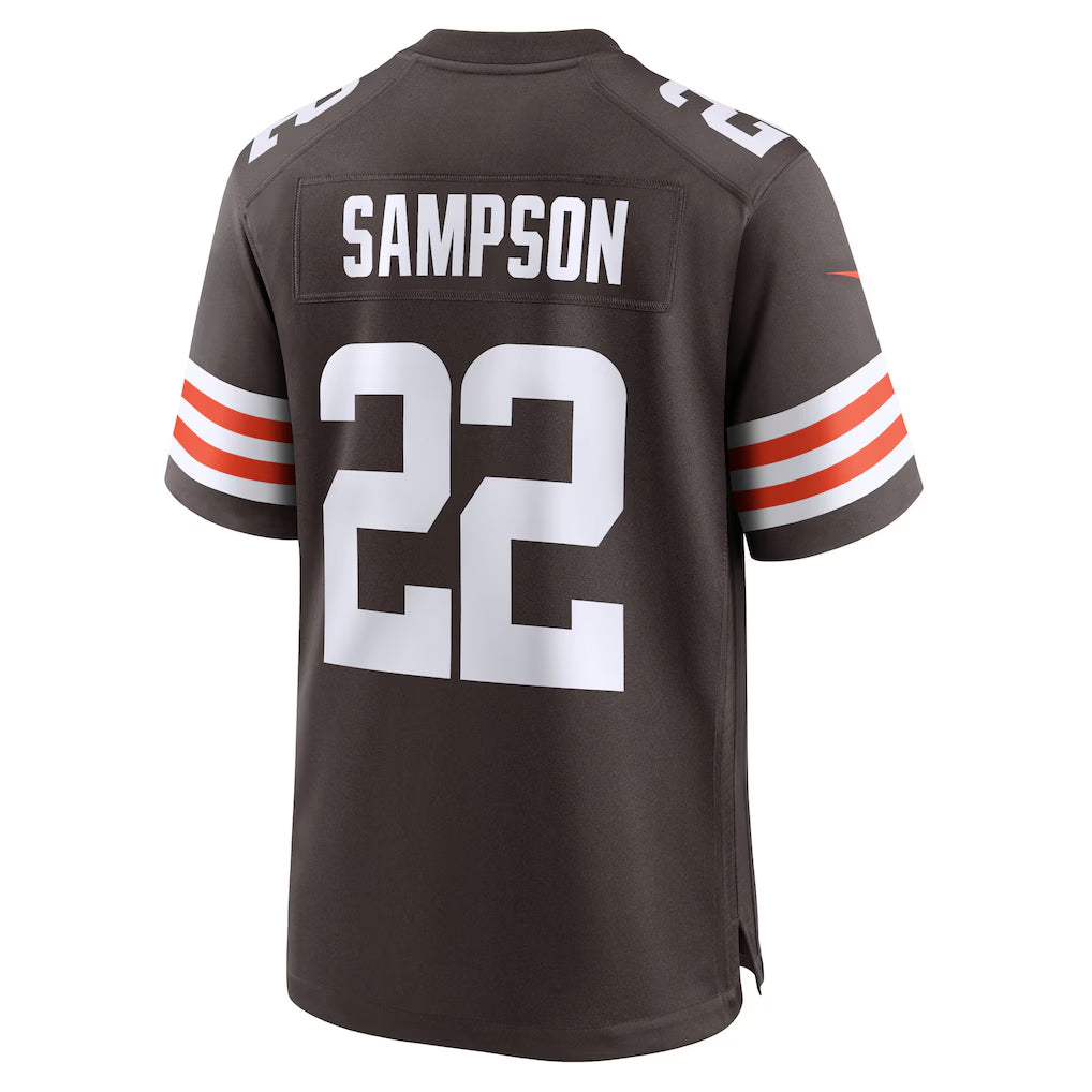 C.Browns #22 Dylan Sampson Player Brown Home Game Football Jerseys