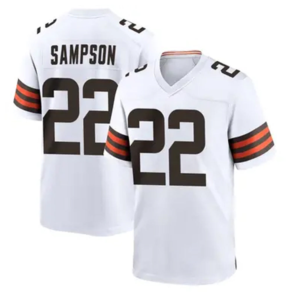 C.Browns #22 Dylan Sampson Player Whtie Home Game Football Jerseys