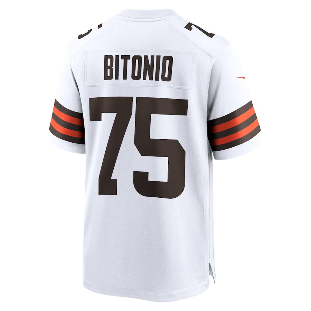C.Browns #75 Joel Bitonio Player White Home Game Football Jerseys