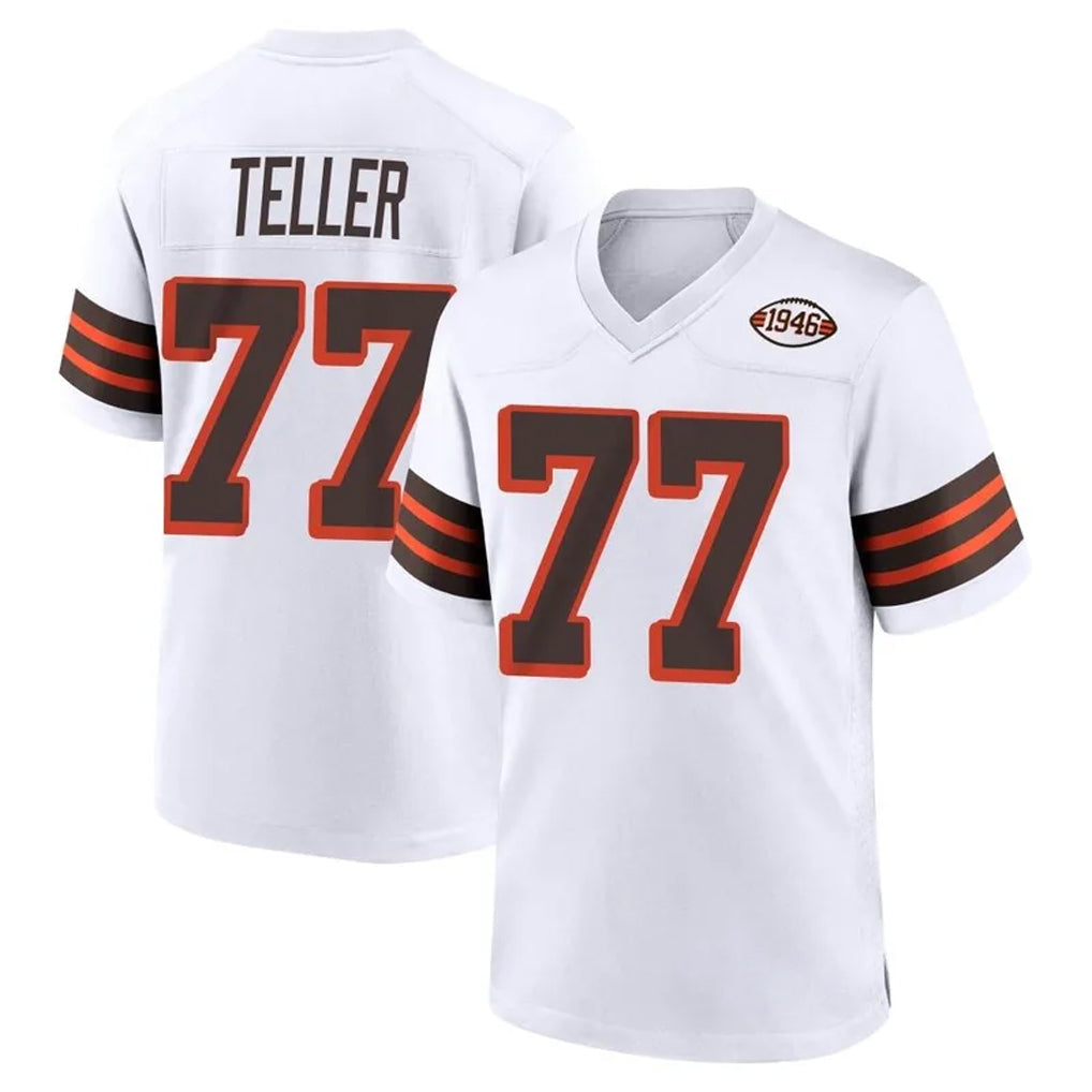 C.Browns #77 Wyatt Teller Player 1946 Collection Alternate White Football Jerseys