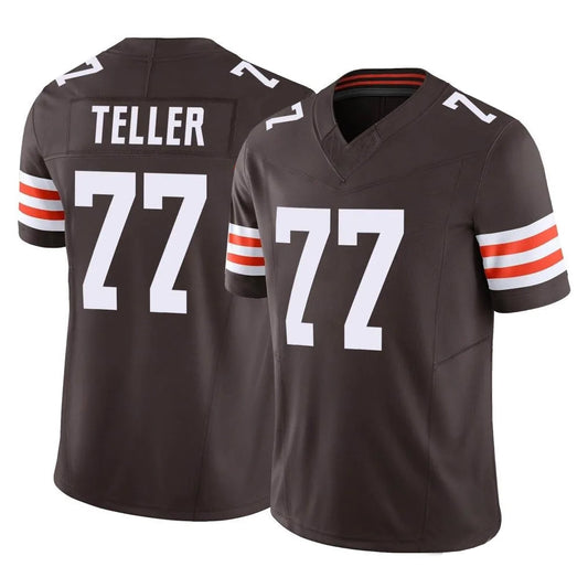 C.Browns #77 Wyatt Teller Player Brown Vapor F.U.S.E. Limited Football Jerseys
