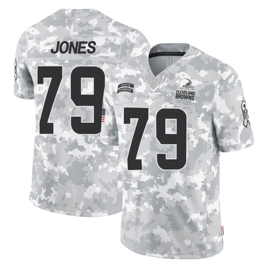 C.Browns #79 Dawand Jones Player Arctic Camo Salute to Service Limited Football Jerseys