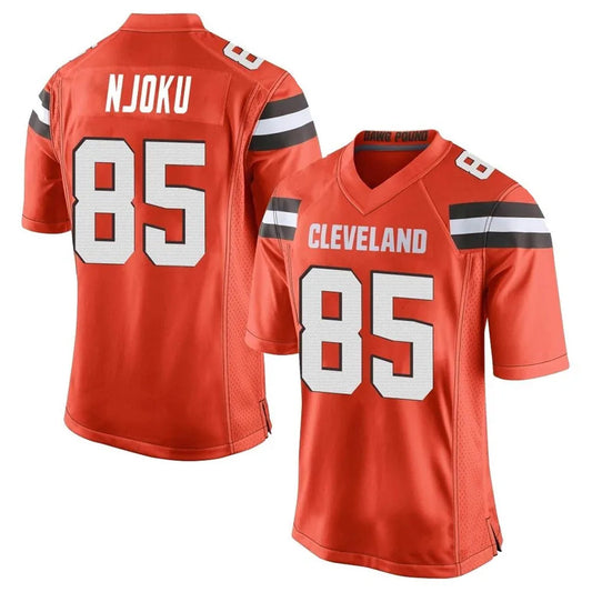 C.Browns #85 David Njoku Player Orange Game Football Jerseys