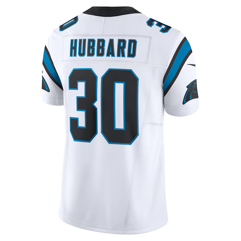 C.Panthers #30 Chuba Hubbard Player White Vapor F.U.S.E. Limited Football Jerseys