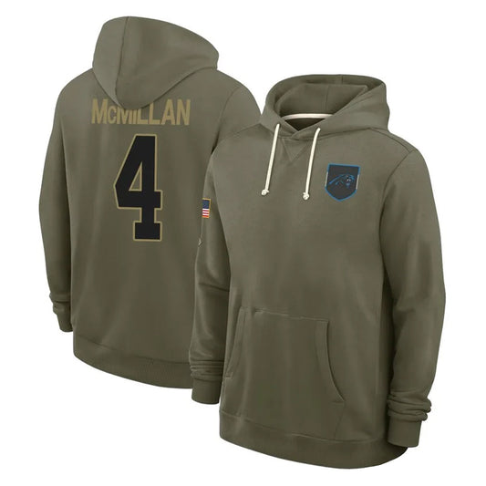 C.Panthers #4 Tetairoa McMillan Player Salute to Service Hoodies Football Jerseys