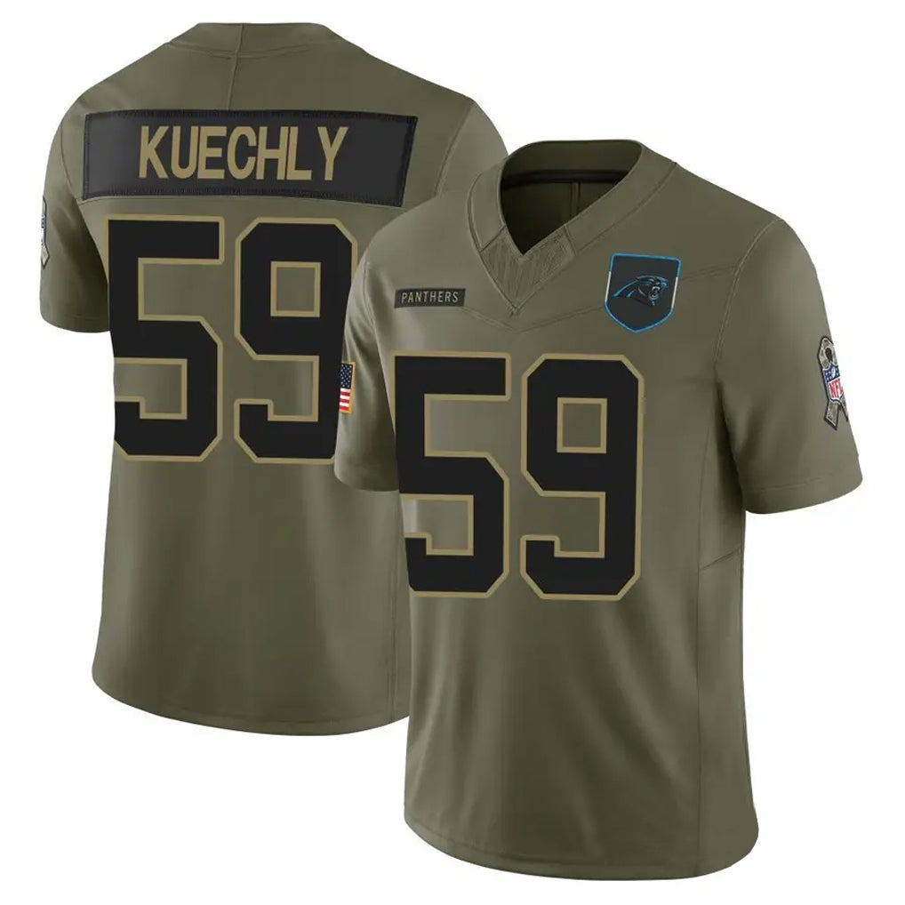C.Panthers #59 Luke Kuechly Player Olive Salute To Service Limited Football Jerseys
