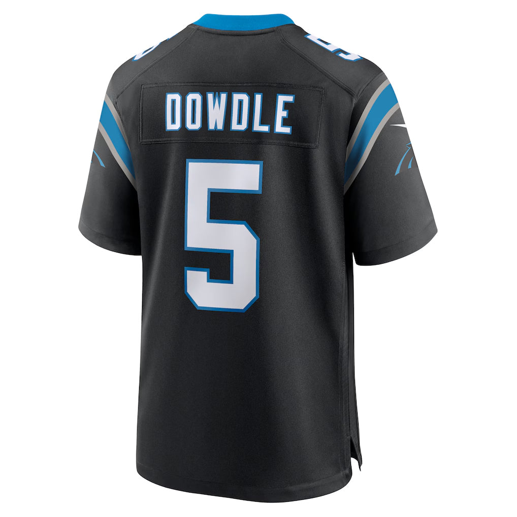 C.Panthers #5 Rico Dowdle Player Black Home Game Football Jerseys