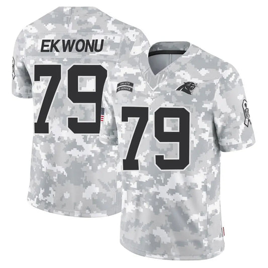 C.Panthers #79 Ikem Ekwonu Player Arctic Camo Salute to Service Limited Football Jerseys