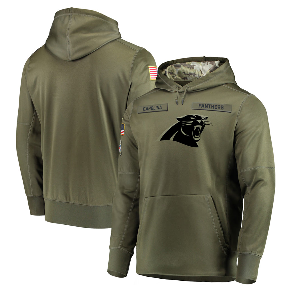 C.Panthers Olive Salute to Service Limited Hoodies Football Jerseys