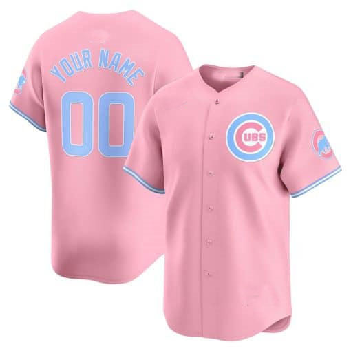 Custom C.Cubs Bubblegum Pink Vapor Premier Limited Baseball Jerseys