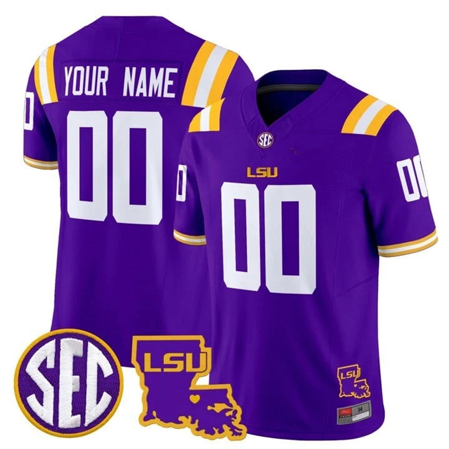 Custom L.Tigers Purple Vapor Limited Stitched College Jerseys
