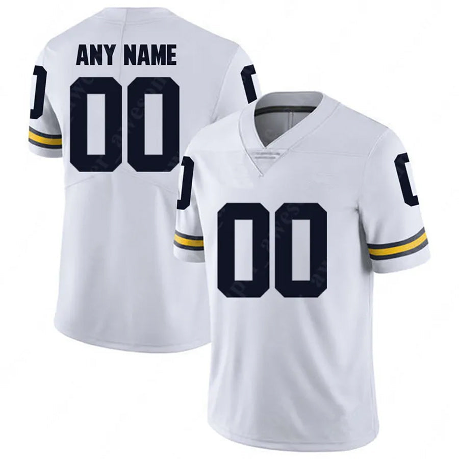 Custom Michigan Wolverines Whtie Home Game Football Jerseys