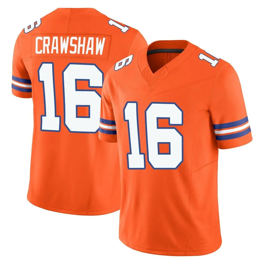 D.Broncos #16 Jeremy Crawshaw Player Orange Vapor F.U.S.E. Limited Football Jerseys