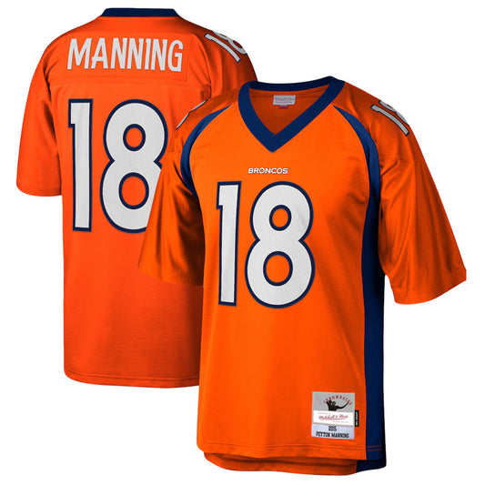 D.Broncos #18 Peyton Manning Player Mitchell & Ness Orange Legacy Replica Football Jerseys
