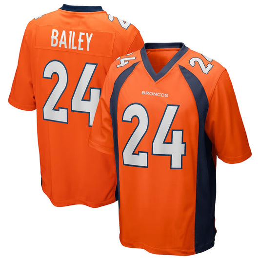 D.Broncos #24 Champ Bailey Player Orange Game Football Jerseys