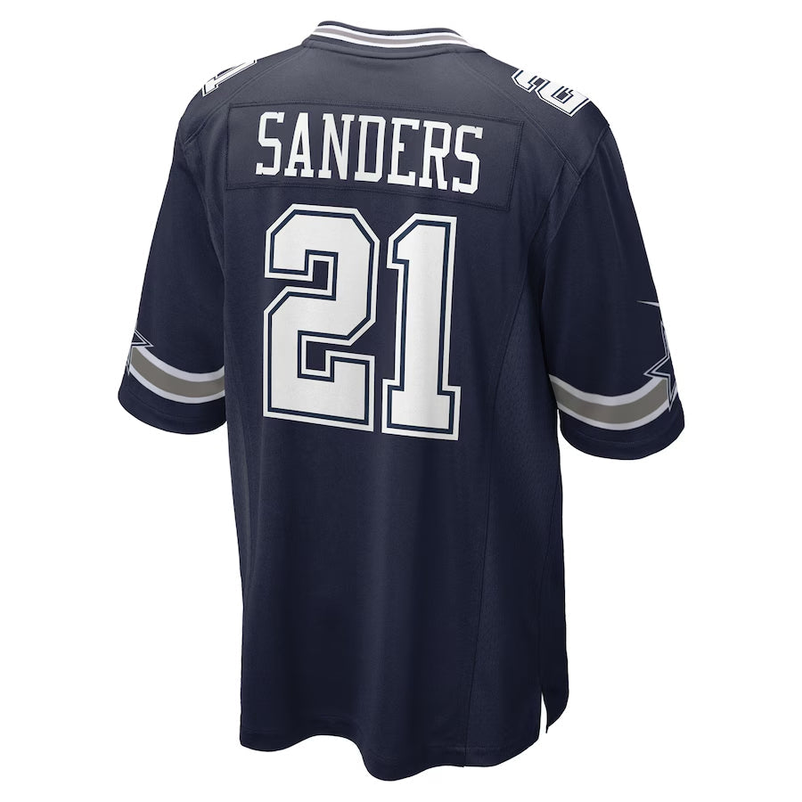 D.Cowboys #21 Deion Sanders Player Navy Home Game Football Jerseys