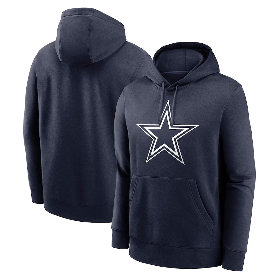 D.Cowboys Navy Club Pullover Hoodie Game Football Jerseys