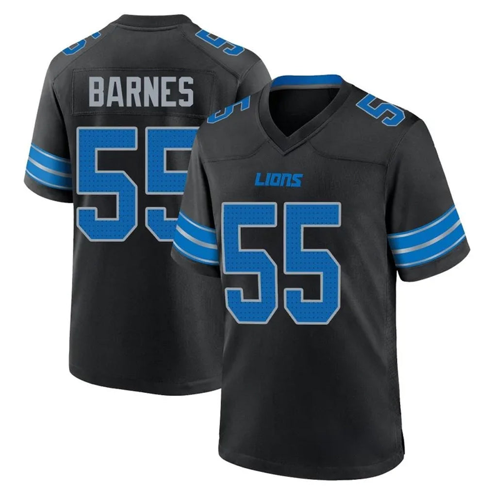 D.Lions #55 Derrick Barnes Player Black Home Game Football Jerseys