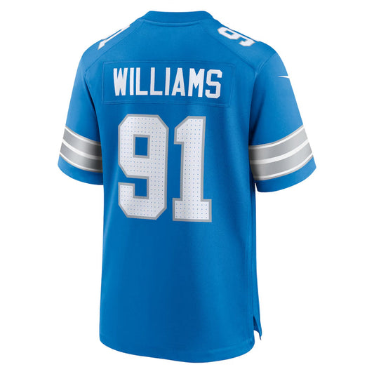 D.Lions #91 Tyleik Williams Player Blue Home Game Football Jerseys