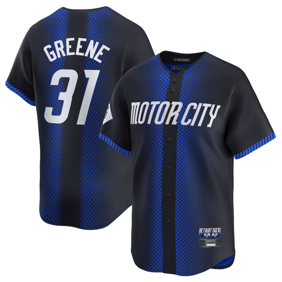 D.Tigers #31 Riley Greene Player Navy City Connect Limited Baseball Jerseys
