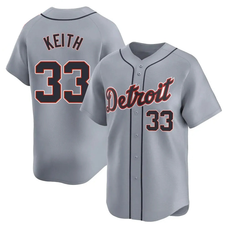 D.Tigers #33 Colt Keith Player Gray Limited Road Baseball Jerseys