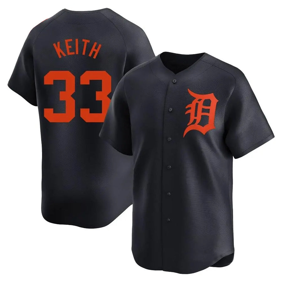 D.Tigers #33 Colt Keith Player Navy Limited Alternate Baseball Jerseys