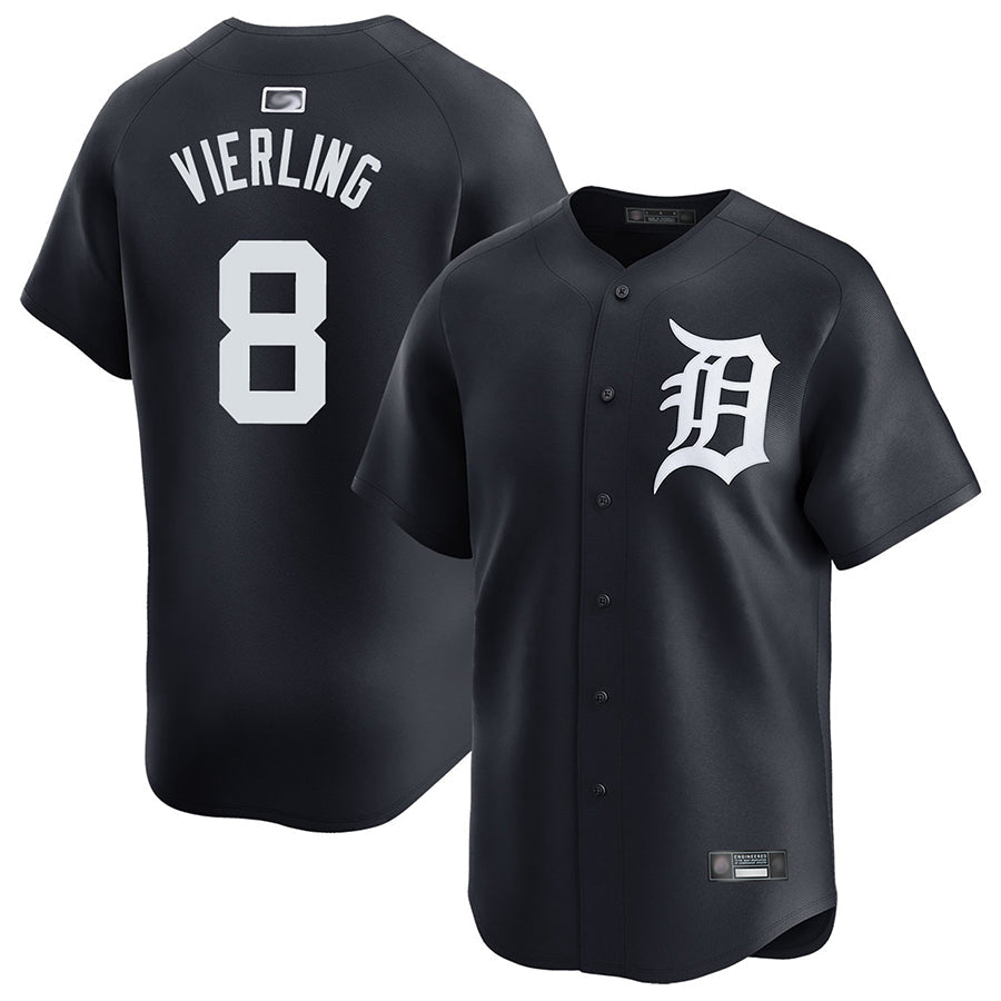 D.Tigers #8 Matt Vierling Player Navy Replica Baseball Jerseys