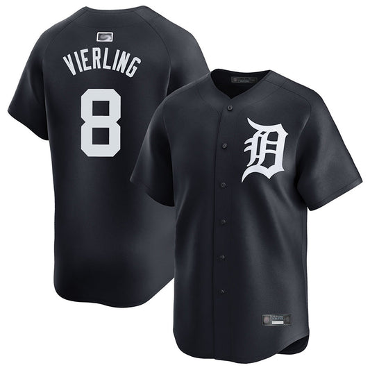 D.Tigers #8 Matt Vierling Player Navy Replica Baseball Jerseys