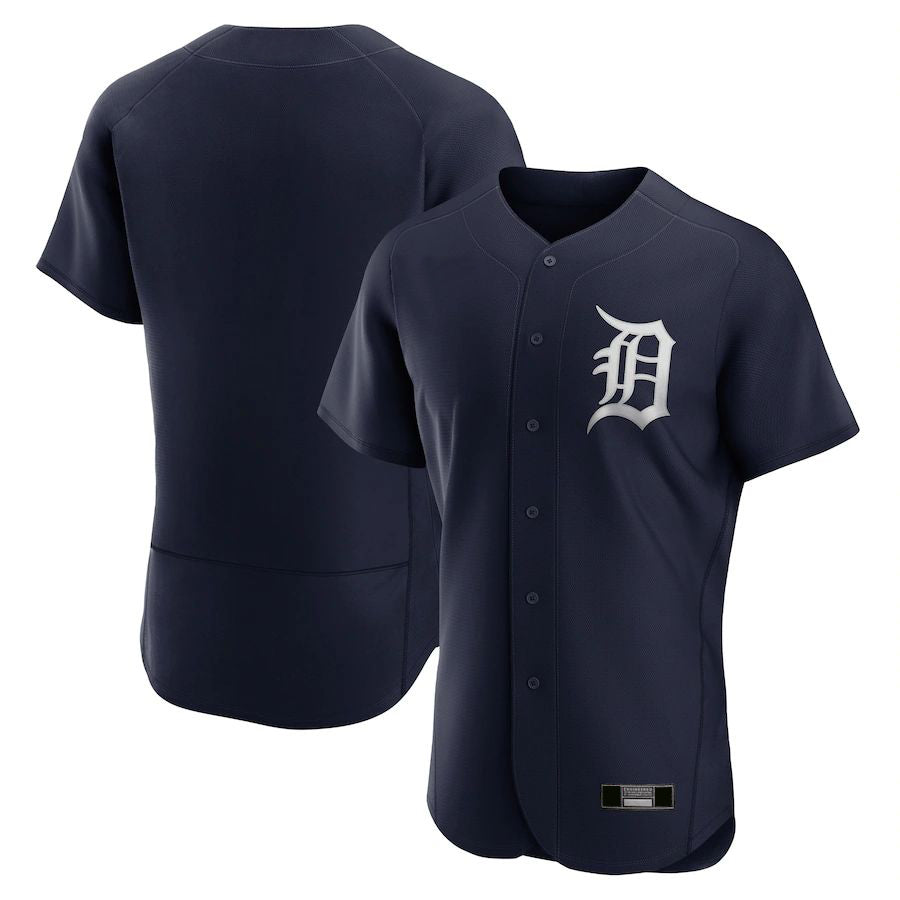 D.Tigers Blank Player Navy Alternate Logo Authentic Team Baseball Jerseys