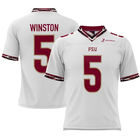 F.State Seminoles #5 Jameis Winston Player Heisman Football Jerseys ¨C White American College Jerseys
