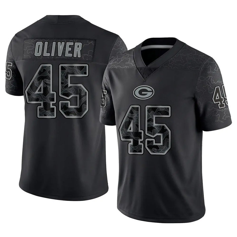 GB.Packers #45 Collin Oliver Player Black REFLECTIVE Limited Football Jerseys