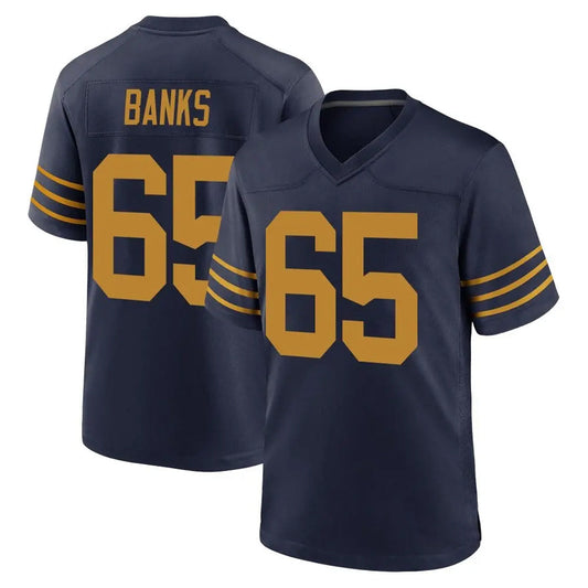 GB.Packers #65 Aaron Banks Player Navy The 1923 Classic Game Football Jerseys