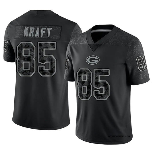 GB.Packers #85 Tucker Kraft Player Black RFLCTV Limited Football Jerseys