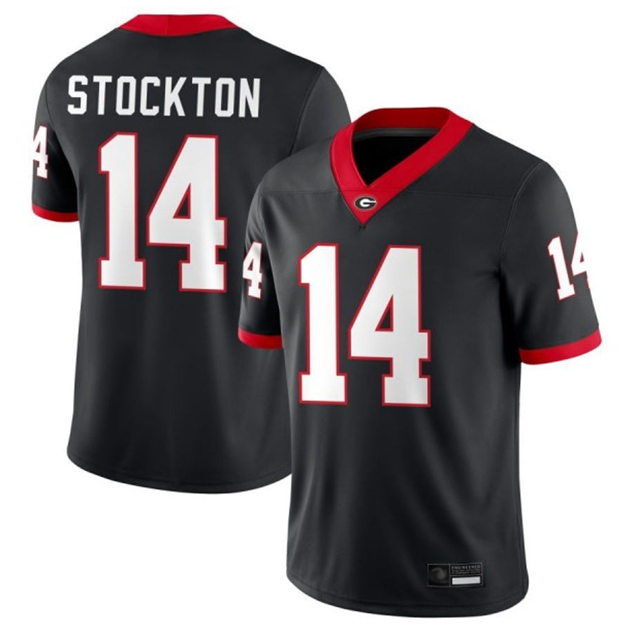 Georgia Bulldogs #14 Gunner Stockton Player Black Limited College Football Jerseys