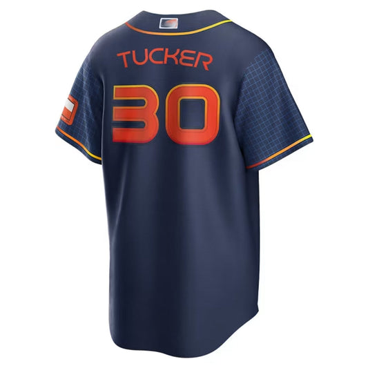 H.Astros #30 Kyle Tucker Player Navy City Connect Baseball Jerseys