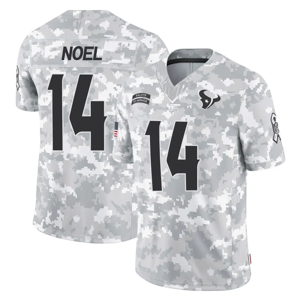 H.Texans #14 Jaylin Noel Player Arctic Camo Salute to Service Limited Football Jerseys