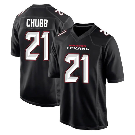 H.Texans #21 Nick Chubb Player Limited Black Fashion Football Jerseys
