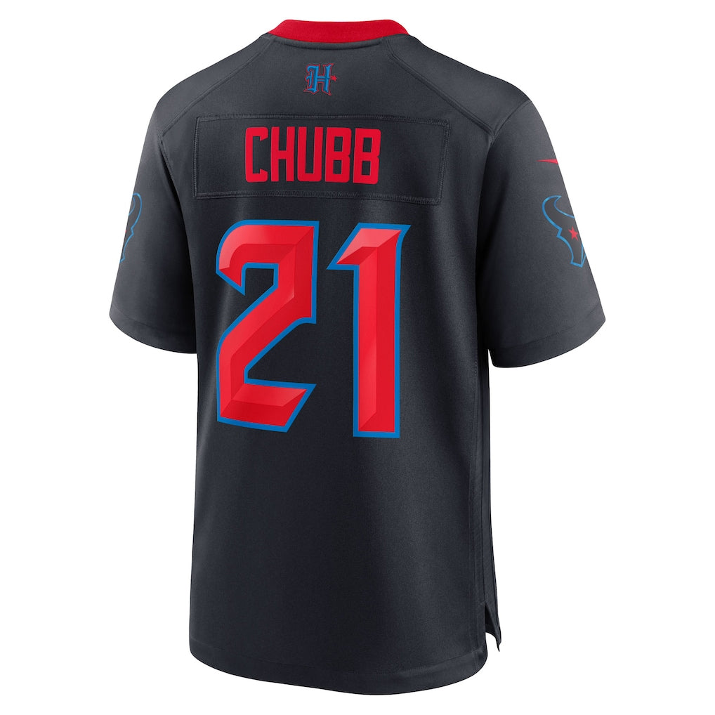 H.Texans #21 Nick Chubb Player Navy Alternate Home Game Football Jerseys