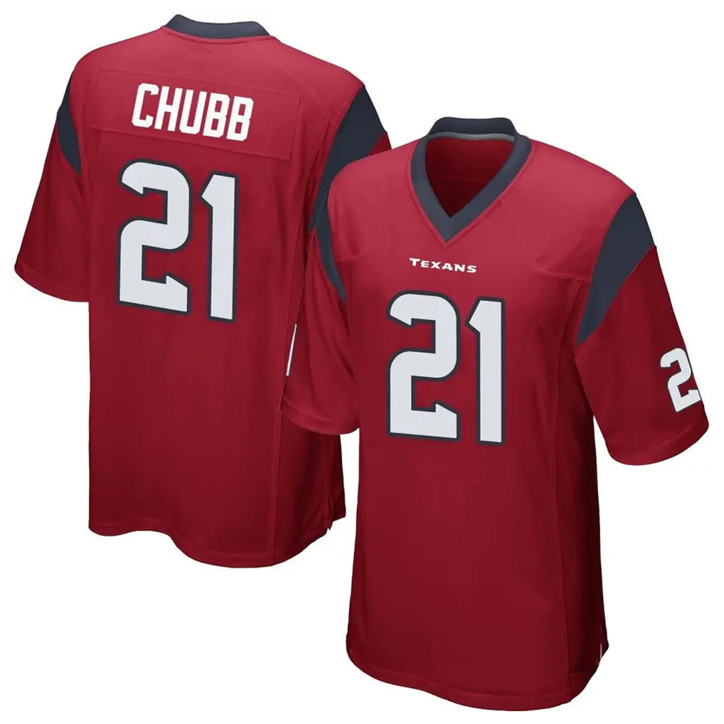H.Texans #21 Nick Chubb Player Red Game Football Jerseys