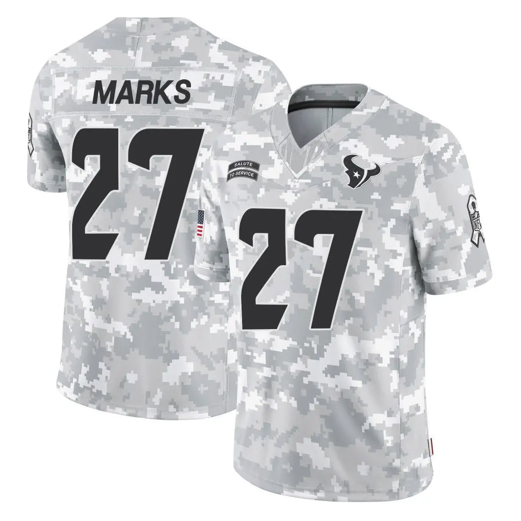 H.Texans #27 Woody Marks Player Arctic Camo Salute to Service Limited Football Jerseys