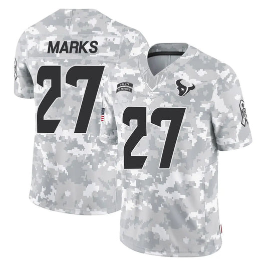 H.Texans #27 Woody Marks Player Arctic Camo Salute to Service Limited Football Jerseys