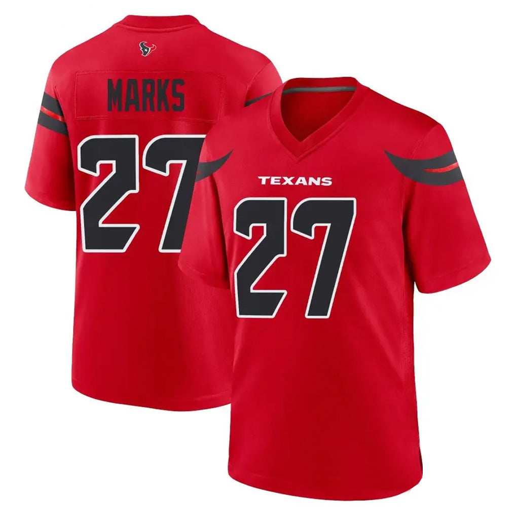 H.Texans #27 Woody Marks Player Red Home Game Football Jerseys