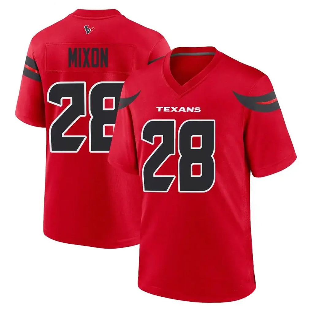 H.Texans #28 Joe Mixon Player Red Home Game Football Jerseys