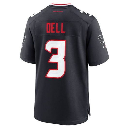 H.Texans #3 Tank Dell Player Navy Home Game Football Jerseys