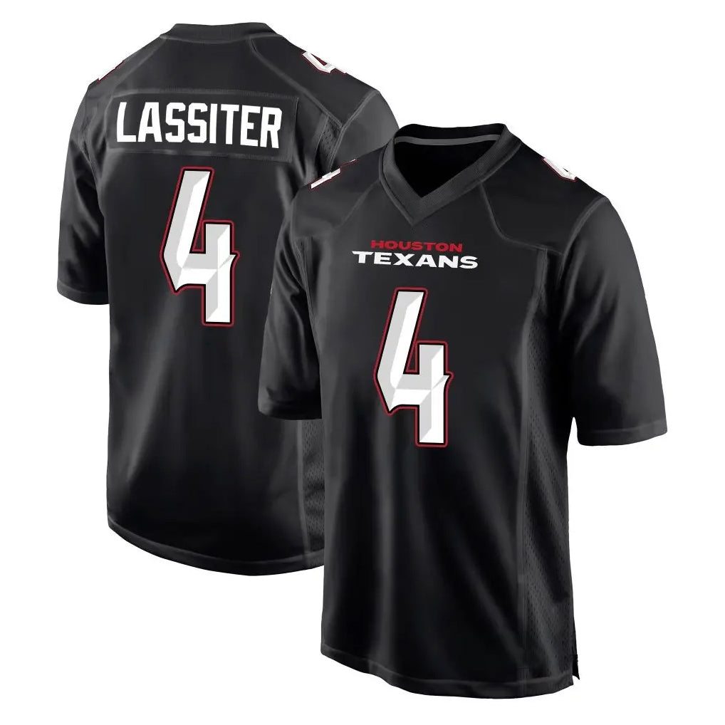 H.Texans #4 Kamari Lassiter Player Black Fashion Football Jerseys
