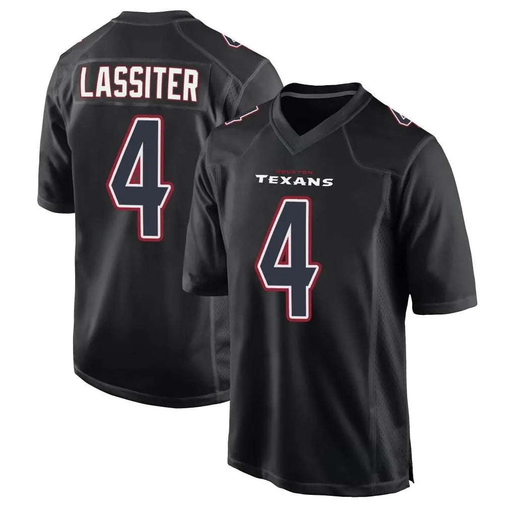 H.Texans #4 Kamari Lassiter Player Black Fashion Game Football Jerseys