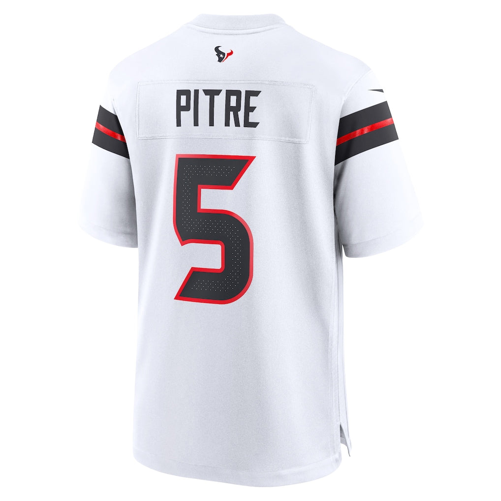 H.Texans #5 Jalen Pitre Player White Home Game Football Jerseys