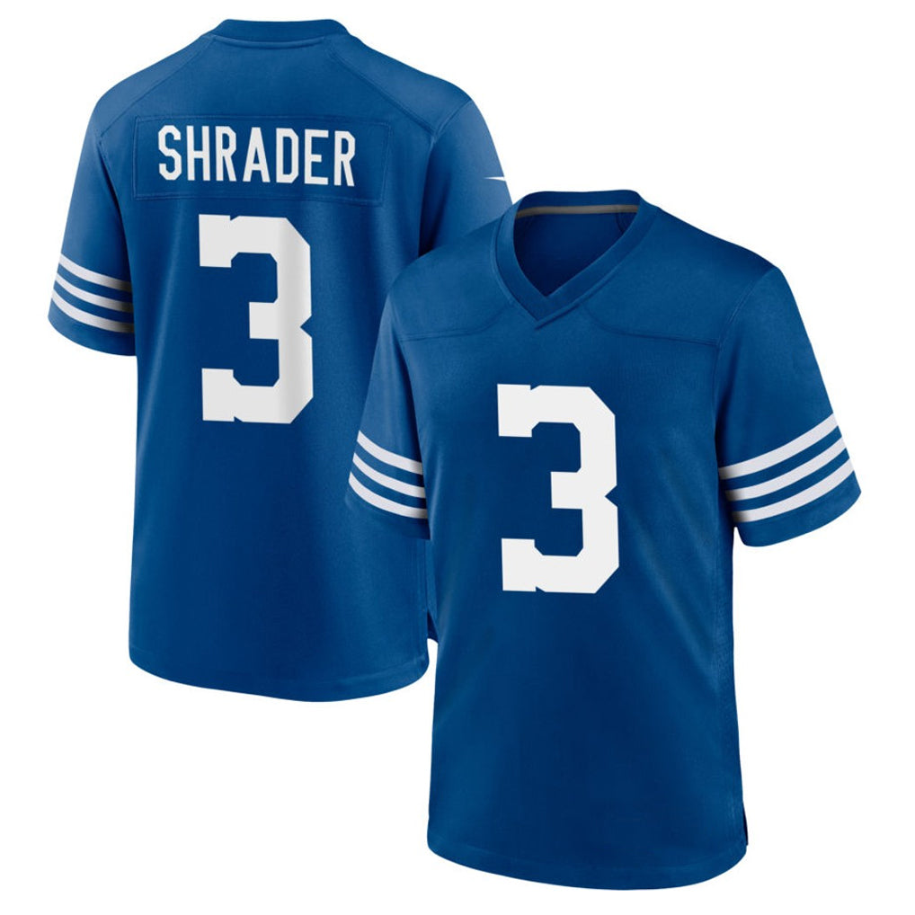 IN.Colts #3 Spencer Shrader Player Royal Alternate Game Football Jerseys