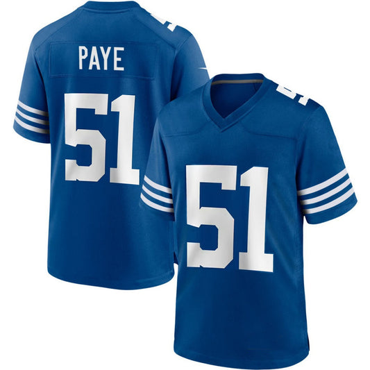 IN.Colts #51 Kwity Paye Player Royal Alternate Game Football Jerseys